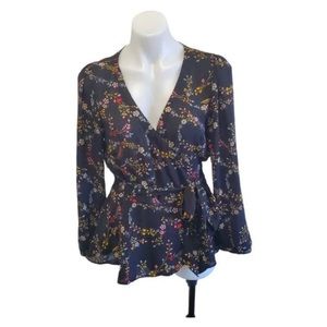 Navy Floral Top